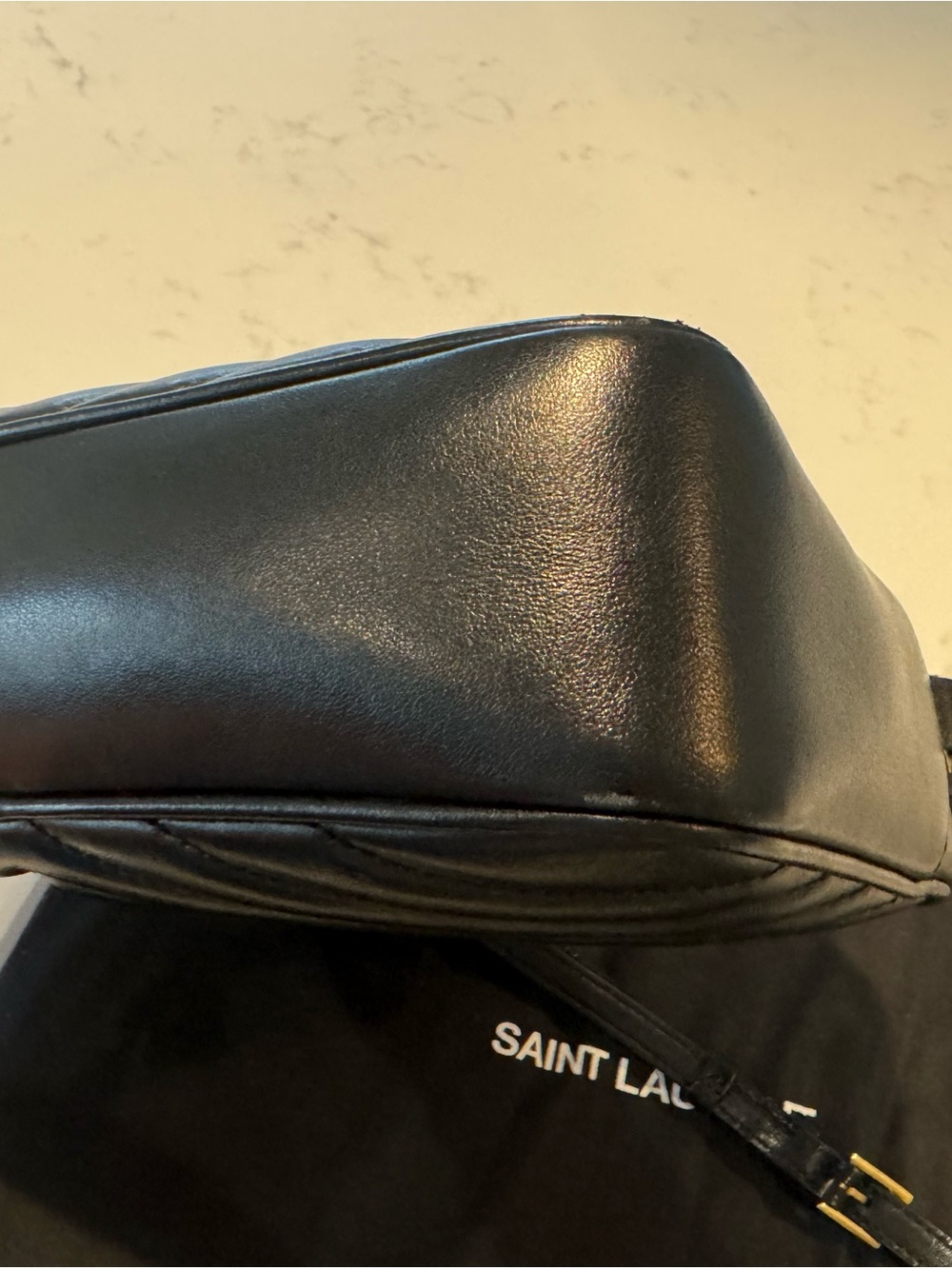 Saint Laurent Black Quilted Camera Crossbody with Gold YSL Logo and Tassel - Picture 10 of 13